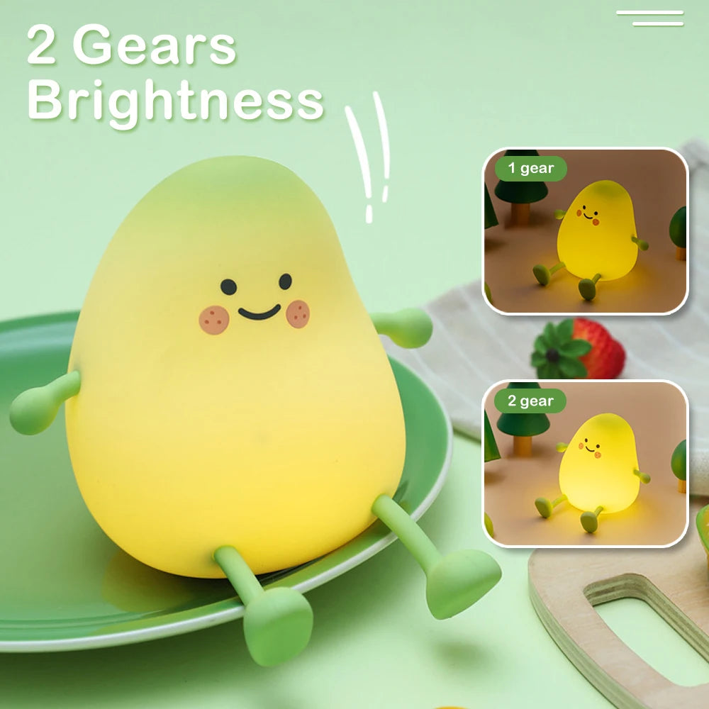 Cute Pear Silicone Night Light