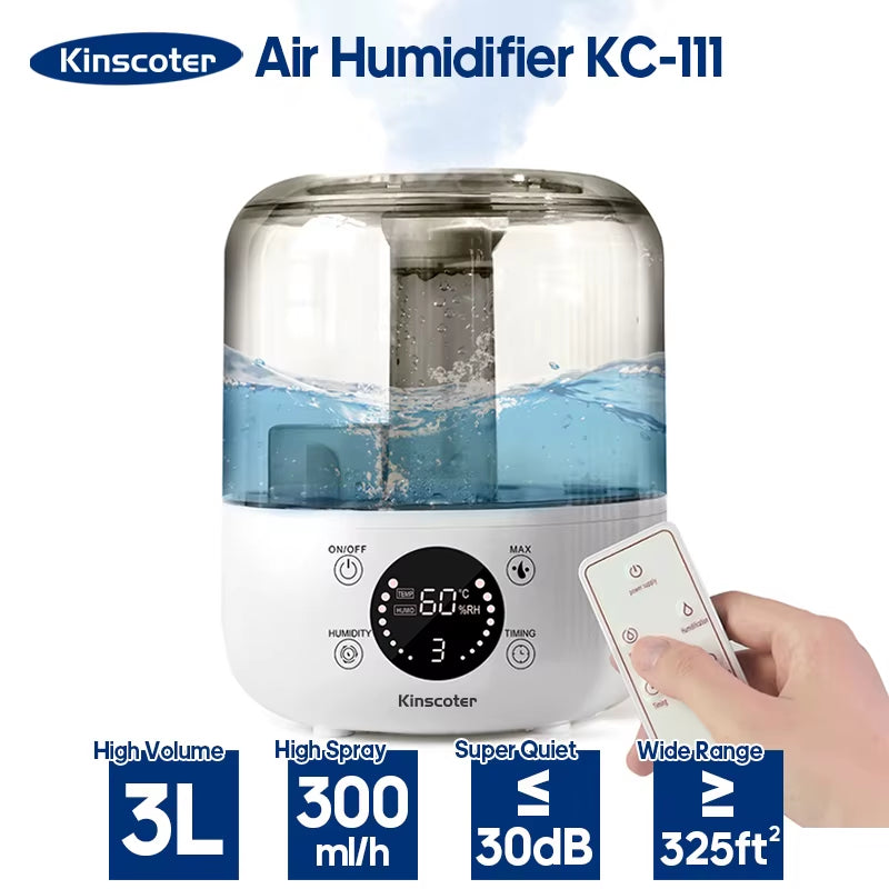 3L Air Humidifier Professional Large Capacity Home Humidifier Plant Mist Aroma Diffuser with Remote Control Timer