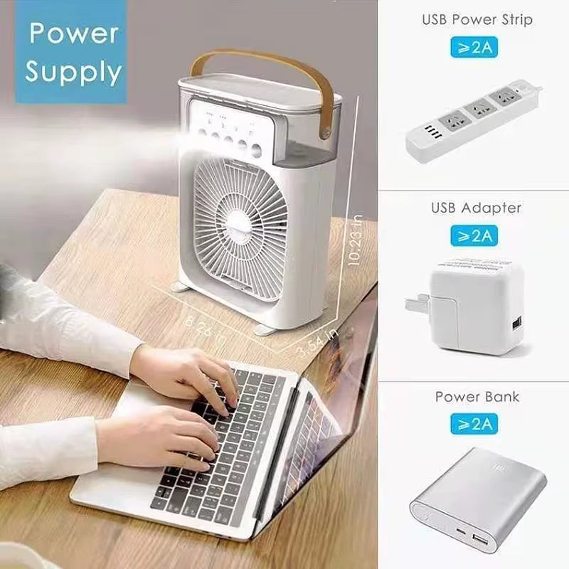 3-in-1 Mini Portable Air Conditioner Fan & Humidifier