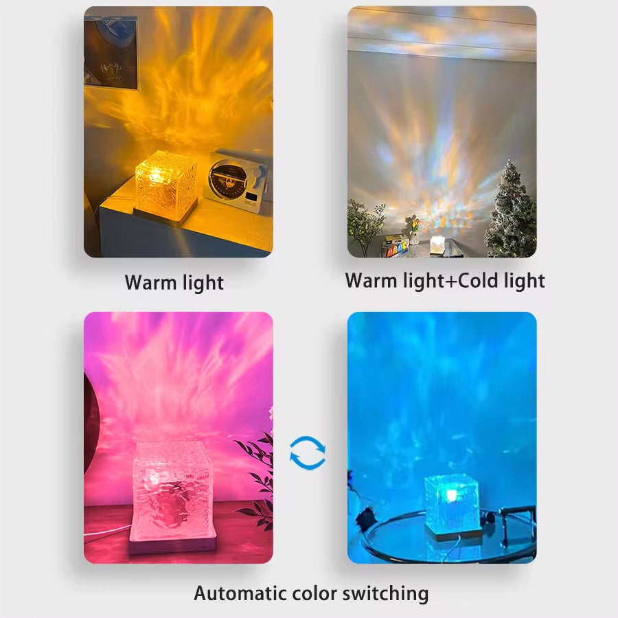 Crystal Flame Ripple Projector Lamp