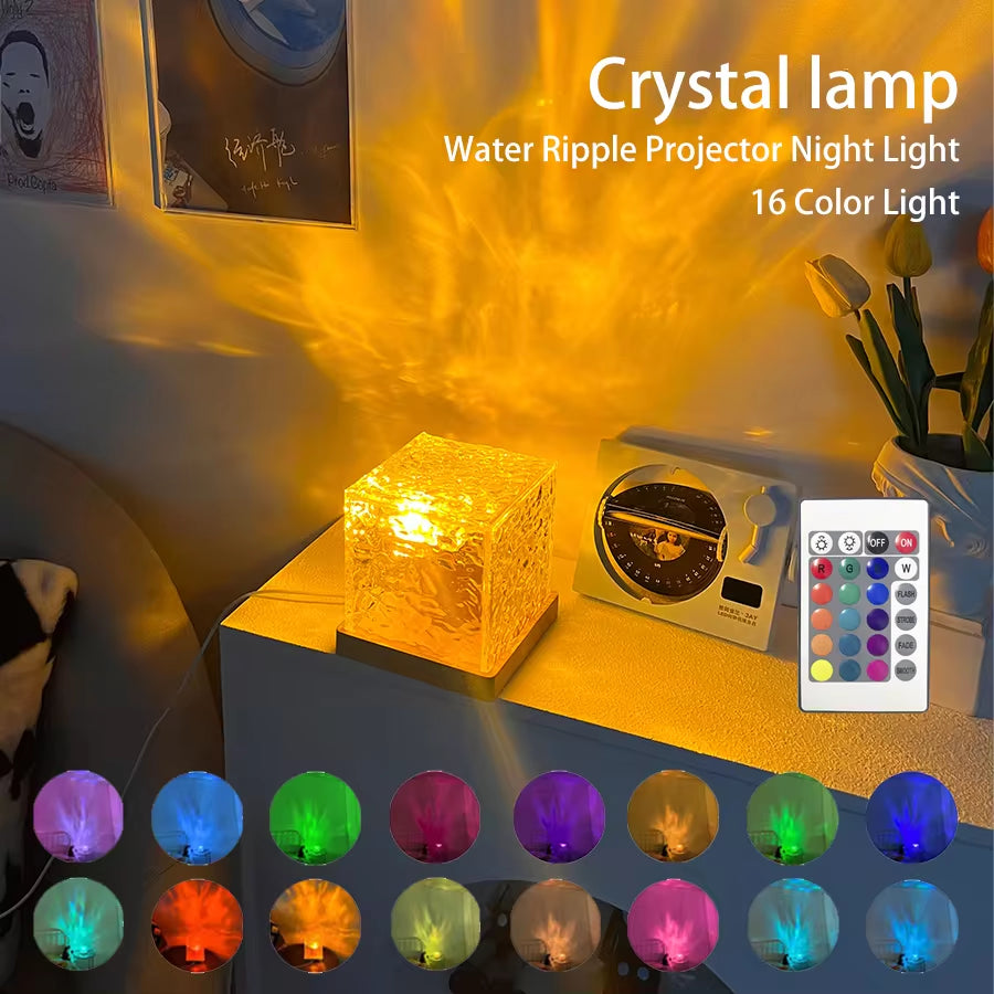 Crystal Flame Ripple Projector Lamp