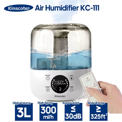 3L Air Humidifier Professional Large Capacity Home Humidifier Plant Mist Aroma Diffuser with Remote Control Timer
