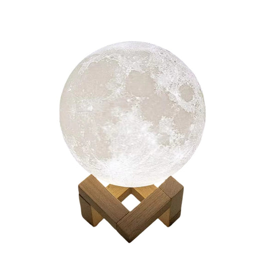 3D Moon Lamp with Wooden Stand